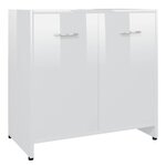vidaXL Armoire de salle de bain Blanc brillant Bois d'ingénierie