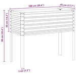 vidaXL Jardinière de jardin Anthracite 100x45x90 cm Acier