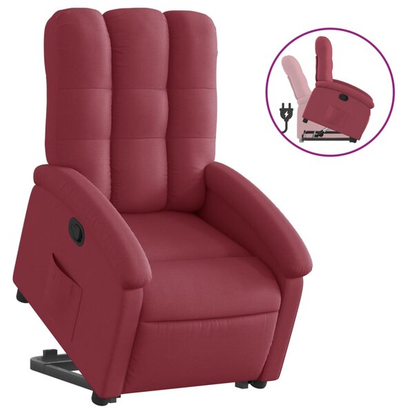 vidaXL Fauteuil inclinable rouge bordeaux tissu