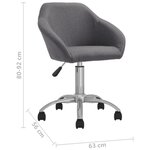 vidaXL Chaises pivotantes à manger lot de 2 gris clair tissu