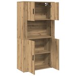 vidaXL Highboard en chêne artisan de 80x33x150 cm en bois d'ingénierie