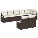 vidaXL Ensemble de canapé de jardin 8 Pièces Marron Poly rotin