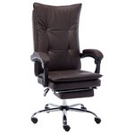 Chaise fauteuil siège de bureau informatique étude similicuir brun 02_0024031