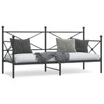 vidaXL Lit de repos sans matelas noir 80x200 cm acier