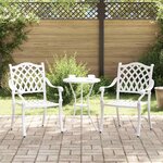 vidaXL Chaise de jardin 2 Pièces Blanc 55 x 56 5 x 91cm Aluminium