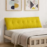 vidaXL Coussin de Dos Jaune 160 x 50 cm Tissu en velours côtelé
