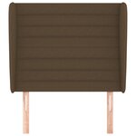 vidaXL Tête de lit avec oreilles Marron foncé 93x23x118/128 cm Tissu