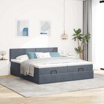 VidaXL Cadre de lit ottoman avec matelas gris foncé 180x200cm velours