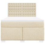 vidaXL Sommier à lattes de lit avec matelas Crème 140x190 cm Tissu