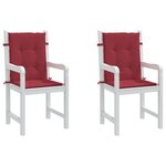 vidaXL Coussins de chaise de jardin à dossier bas lot de 2