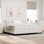 vidaXL Lit à ressorts Crème et Blanc 203 x 200 x 88 cm