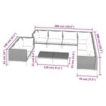 vidaXL Salon de jardin 10 Pièces avec coussins Résine tressée Gris foncé
