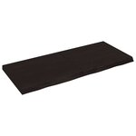vidaXL Dessus de table marron foncé bois chêne massif traité
