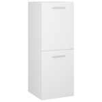 vidaXL Ensemble de meubles de salle de bain Blanc brillant Aggloméré