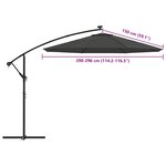 vidaXL Tissu de remplacement pour parasol déporté anthracite 300 cm