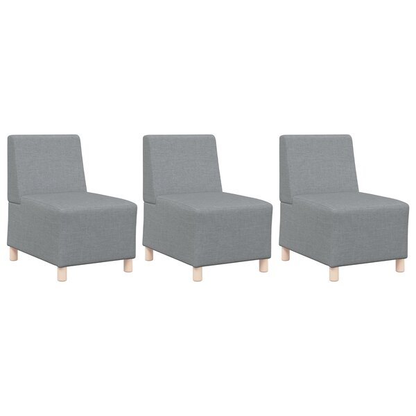 vidaXL Fauteuil Sofa Gris Clair 55 cm Tissu 3 Pièces Gris clair