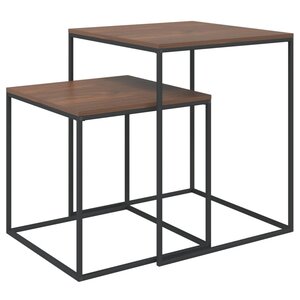 vidaXL Ensemble de table basse 2 Pièces Bois d'ingénierie et métal
