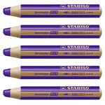 Crayon WOODY 3 en 1 Extra large violet foncé x 5 STABILO