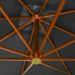 vidaXL Parasol de jardin suspendu avec mât Anthracite bois de sapin