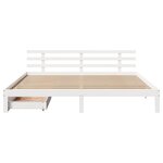 vidaXL Cadre de lit avec tiroirs sans matelas blanc 200x200 cm