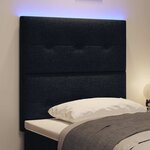 vidaXL Tête de lit LED avec des lumières à LED Noir 80 cm Polyester