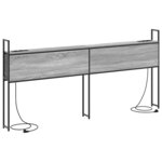 vidaXL Headboard de Rangement avec Station de Charge Sonoma gris
