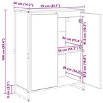 vidaXL Cabinet à chaussures avec stockage Chêne Fumé 79 x 36 x 100 cm