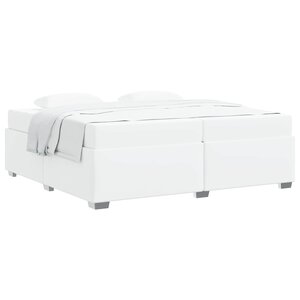 vidaXL Cadre de lit avec matelas Blanc 200 x 200 cm tissu