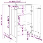 vidaXL Buffet Bois Ancien 69 5 x 34 x 90 cm Bois d'ingénierie