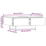 vidaXL Table basse chêne sonoma 90x60x31 cm bois d'ingénierie