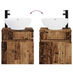 vidaXL Meuble de lavabo mural Bois ancien 49 x 44 5 x 66 5 cm