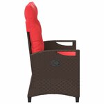 vidaXL Banc de jardin avec oreiller Marron et rouge 105 x 60 x 112 cm