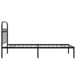 vidaXL Cadre de lit métal sans matelas avec tête de lit noir 90x190 cm