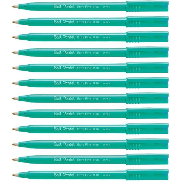 Stylo roller encre Ball Pentel R56 Pointe Fine Bleu x 12 PENTEL