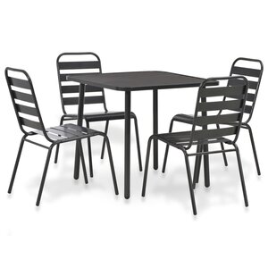 vidaXL Ensemble à manger d'extérieur 5 Pièces Acier Gris foncé