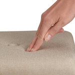 Tectake Tabouret avec coffre de rangement aspect lin ELVA carré - sable