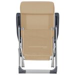 vidaXL Chaises de camping pliables 2Pièces et repose-pied Crème Aluminium
