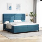 vidaXL Lit à ressorts avec matelas Bleu foncé 200 x 200 cm Polyester