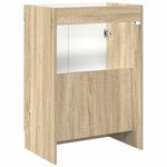 vidaXL Armoire sous évier de salle de bain Chêne Sonoma