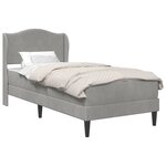 vidaXL Cadre de lit 2 pièces Gris clair 90 x 190 cm Velours