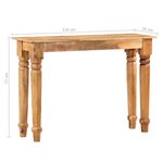 Vidaxl table console 110 x 35 x 77 cm bois de manguier massif