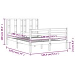 vidaXL Cadre de lit sans matelas blanc 140x190 cm bois massif