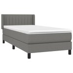 vidaXL Sommier à lattes de lit avec matelas Gris foncé 100x200cm Tissu