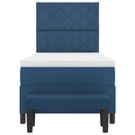 vidaXL Lit à ressorts avec matelas Bleu 100 x 200 cm tissu