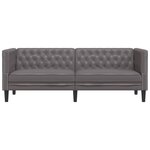 vidaXL Canapé à 3 places Chesterfield gris similicuir