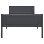 vidaXL Cadre de lit sans matelas bois massif de pin gris 100x200 cm