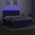 vidaXL Sommier à lattes de lit et matelas et LED Bleu 160x200 cm Tissu
