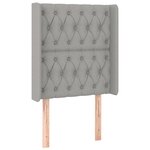vidaXL Tête de lit avec oreilles Gris clair 83x16x118/128 cm Tissu