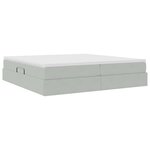vidaXL Lit avec rangement et matelas Gris clair 200 x 200 cm Velours