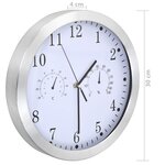 vidaXL Horloge murale à quartz Hygromètre et thermomètre 30 cm Blanc